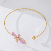 Collier ras du cou vintage en fer doré à motif floral, chaîne en bambou, pour femme, luxe léger, cadeau, modèle N01173, best-seller transfrontalier
