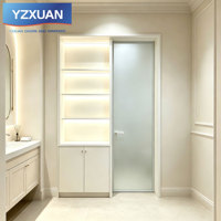 Armoire d'entrée intégrée moderne en alliage d'aluminium sur mesure, porte en verre dépoli étanche pour salles de bain, cuisines, villas et hôtels