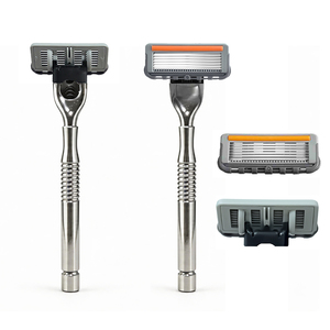 Shavcooo MH111 Manche en acier inoxydable avancé pour lames universelles à cinq lames, têtes de rechange pour cartouches 3, <span class=keywords><strong>5</strong></span>, 6, pour homme, voyage - Product Image 2