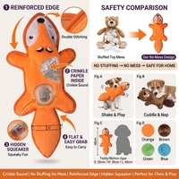 Jouet en peluche pour chien écologique sans rembourrage, couineur, durable, plat, pour mâcheurs agressifs, interactif