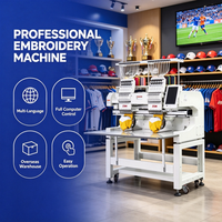 Machine à broder 1200 tr/min, broderie rapide pour vêtements, casquettes, chaussures, appareil de broderie à 2 têtes, machine à broder informatisée, vente en gros
