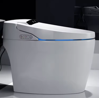 WC intelligent monobloc allongé blanc pour maison et hôtel, avec chasse automatique, siphon en P/S, siège chauffant et chasse cyclonique