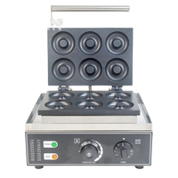 Nouvelle machine à gaufres commerciale 220V, 6 grilles, électrique, 1550W, manuelle, antiadhésive, pour mini-gaufres et beignets, usage professionnel en pâtisserie