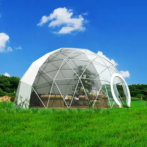 Tenda a cupola geodetica muslimata con tetto trasparente per tenda festiva/tenda a cupola emisferica di lusso e Comfort per fiere commerciali