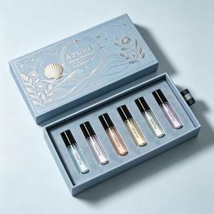 FX Wholesale Custom Reusable Blue Perfume Packaging <b>Box</b> Drawer Design Luxury Small Sample Gift <b>Box</b> Eco With Paper Insert - Product Image 1