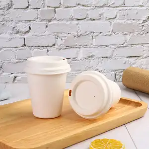 Одноразовые бумажные кофейные чашки с крышками, 4 унции, 8 унций, 12 унций, 16 унций, логотип под заказ