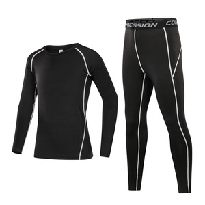 Commercio all'ingrosso T-Shirt Manica Lunga Stretto Tuta di Compressione di Calcio Sotto Strato di Base Leggings Palestra In Esecuzione di Abbigliamento - Product Image 5