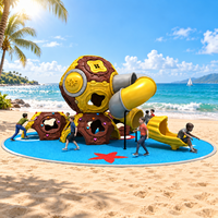 Aire de jeux extérieure commerciale sur le thème de la capsule spatiale, personnalisable OEM, grande taille, en LLDPE, avec toboggan d'escalade pour enfants, pour parcs, stations balnéaires et écoles