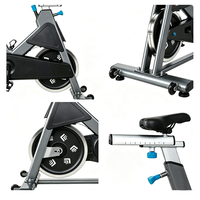 Vélo de spinning d'intérieur avec volant d'inertie de 18 kg, entraînement par courroie poly-V, siège réglable multi-positions, guidon, simulateur de cyclisme commercial pour salle de sport