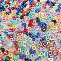 Perles numériques en acrylique macaron plaqué UV à grand trou, chiffres 0-9, perles lâches pour accessoires de bijoux, porte-clés et cordons de téléphone DIY