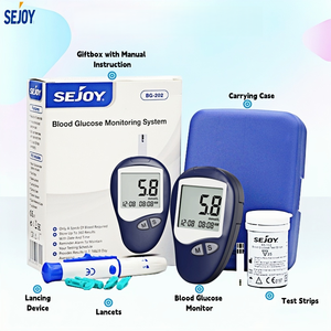 Dispositivo <span class=keywords><strong>de</strong></span> Prueba <span class=keywords><strong>de</strong></span> Azúcar en Sangre Sejoy, Glucómetro y Tiras Reactivas para Monitorear el Nivel <span class=keywords><strong>de</strong></span> Azúcar en Sangre - Product Image 1
