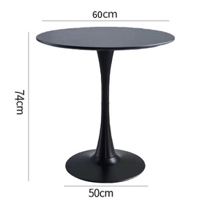 Bắc Âu Sang Trọng Tulip Bàn Tròn Đơn Giản Trắng Đen Hiện Đại Nhà Văn Phòng Ăn Đồ Nội Thất Kim Loại Tấm Thiết Kế Cho Phòng Khách Biệt Thự - Product Image 3