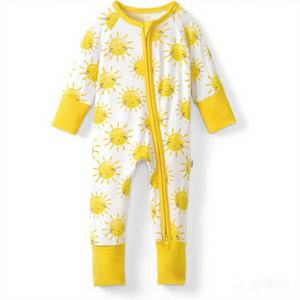 Bebek Erkek ve Kız Çocukları İçin Pijamalar, Bambu Viskoz Bebek Pijamaları, Prematüre ve Yenidoğan Uyku Tulumları, 2 Yönlü Fermuarlı Pijamalar - Product Image 1