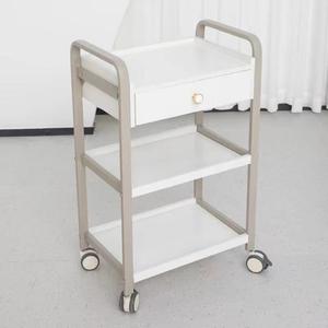 White Salon <b>Trolley</b> Rolling Utility <b>Cart</b> with Drawer 3 Tier Storage Organizer for Beauty Studio - Product Image 5