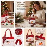 Bolsa de regalo navideña tejida, bolsa de dulces con dibujos animados, bolsa de regalo para Nochebuena, bolsa para manzanas, bolsa de regalo portátil