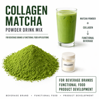 Mélange de poudre de collagène et de matcha pour boissons et applications alimentaires fonctionnelles