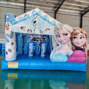 Château Gonflable Commercial Princesse avec Toboggan Combo pour Filles, Château Gonflable avec Toboggan et Structure de Rebond Certifiée CE pour <span class=keywords><strong>Location</strong></span> Événementielle - Product Image 1