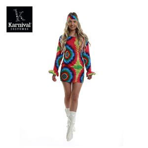 ODM, venta al por mayor, vestido de lujo de una pieza TIE DYE para mujer, diseño impreso, escenario, salón de baile, TV latina y disfraz de película para adultos - Product Image 1