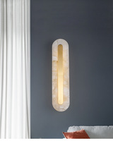 Applique lumineuse de luxe en laiton, Design créatif, marbre décoratif, applique murale moderne
