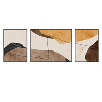 Art mural abstrait moderne de luxe en 3 parties, triptyque encadré pour salon