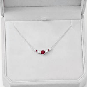 Collar con Colgante de Diamantes y Rubí Rojo Vivo Natural en Oro Blanco Sólido de 18K, Diseño Retro Exclusivo de Proveedor de Hong Kong, Regalo para Dama - Product Image 5