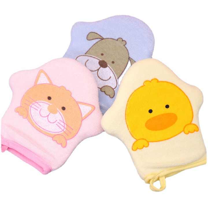 Infants Baby Bath Gloves Body Scrubber Shower Glove Cartoon Baby Bath ...