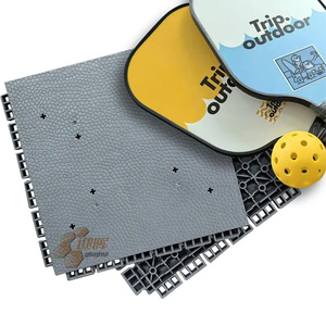 Azulejos de suelo deportivo con certificación FIBA ecológicos de Grado Superior estilo entrelazado Cancha de Pickleball para exteriores multicolor - Product Image 2