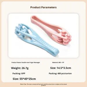 Masseur multifonction à double rouleau portatif pour doigts et main, pour la douleur de la main, entraîneur de massage des points d'acupression, acupression pour le so <span class=keywords><strong>jok</strong></span> - Product Image 2