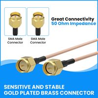 Câble coaxial RG178 UFL SMA mâle vers BNC mâle 6 pouces, adaptateur SMA vers BNC, câble coaxial RF RG174 RG178, câble d'antenne