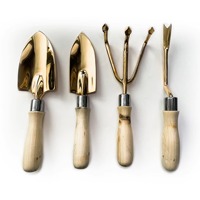 Ensemble d'outils de jardin en acier inoxydable avec manche en bois, truelle, fourche, pelle, outils de plantation pour la maison, travaux de bricolage en jardinage