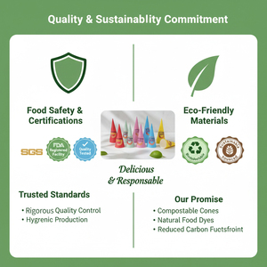 Cao cấp OEM nhà máy vệ sinh an toàn thuận tiện giấy bao bì container Trọng lượng nhẹ <span class=keywords><strong>Ice</strong></span> <span class=keywords><strong>Cream</strong></span> cones tay áo - Product Image 2