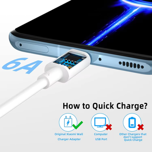 สายดาต้าชาร์จเร็วเทอร์โบ120วัตต์6A USB Type C สายชาร์จเร็วสำหรับ Xiaomi 14 13 12 11 PRO Ultra Lite redmi Note 12 - Product Image 3