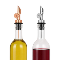 Verseur de vin par gravité pour fournisseur OEM, en acier inoxydable 304, distributeur anti-fuite avec bouchon en silicone et bec verseur automatique pour bar