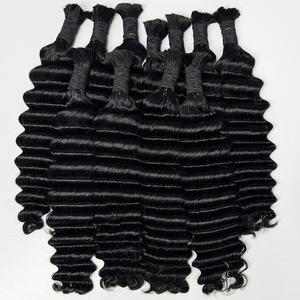 Deep Wave Vietnamese <b>Human</b> Hair Bulk Natural Color No Weft Soft Bouncy Hair For Braiding <b>Wig</b> Making Bulk Order - Product Image 4