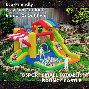 Castillo Inflable Pequeño y Ecológico FBSPORT, Equipo de Juego Suave para Niños Pequeños, Parque Infantil Inflable con Temática de Arcoíris y Corazón - Product Image 2