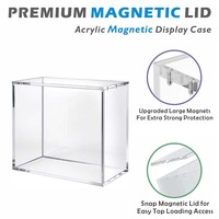 Boîte de présentation Elite Trainer Box en acrylique transparent de qualité archivistique de 5 mm, personnalisée en usine, fabriquée à la main, scellée avec un fermeture magnétique robuste