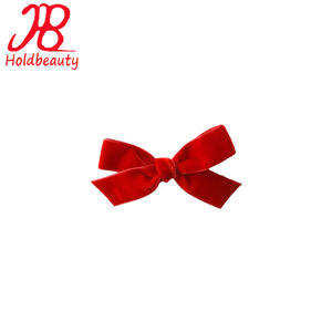 Fiocchi in Velluto Rosso Mini Personalizzati all'Ingrosso, Solo Fascia o Clip per Neonati/Bambini - Product Image 2