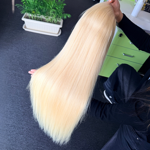 Peluca de Cabello Humano Brasileño de Alta Calidad, 100% Cabello Humano, 5x5, Liso, 30 Pulgadas, Rubio 613, Venta al por Mayor - Product Image 1