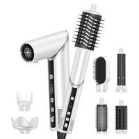 Estilizador de cabello plegable 8 en 1 de alta velocidad, pantalla LCD, cepillo de aire caliente para rizos, 110000 Rpm