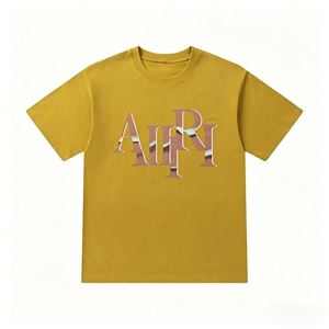 เสื้อยืดแขนสั้นผู้ชายสไตล์ฮิปฮอปพิมพ์ลายตาข่าย แบรนด์ Ami ri ผ้าฝ้าย 100% ทรงโอเวอร์ไซส์ แฟชั่นลำลอง ขายส่งจากสหรัฐอเมริกา - Product Image 4