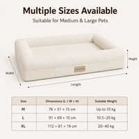 Lit pour chien en mousse à mémoire de forme, housse amovible et lavable, tissu bouclé, fond antidérapant durable, lit orthopédique pour grands chiens