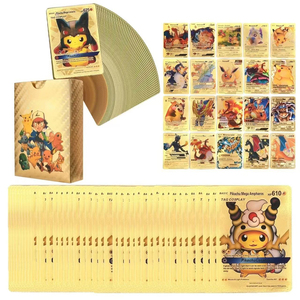 55 paquets de cartes Pokémon TCG en feuille d'or, feuille d'<span class=keywords><strong>argent</strong></span>, feuille noire et cartes diamant pour les fans d'anime et les collectionneurs - Product Image 4