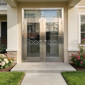 Porte d'entrée de sécurité moderne en acier inoxydable, anti-effraction, étanche, longue durée de vie, design populaire pour maison et appartement - Product Image 3