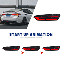 Conjunto de Luces Traseras LED JO con Lente Transparente y Animación de Encendido DRL para Camry 2018-2024, Cubierta Ahumada Impermeable IP68, Conexión Plug+Play
