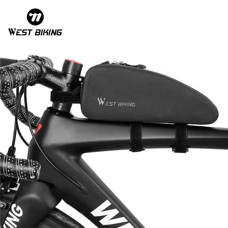 WEST BIKING Waterproof Front Frame Top Tube Bag – Fits Mountain & Road Bikes, Zip Closure