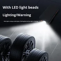 Pompe à air de voiture portable 12V avec lumière d'avertissement d'urgence Gonfleur de pneus de voiture, Compresseur électrique miniature rapide pour pneus de voiture/vélo