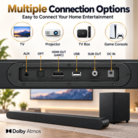 Barre de son TV 390W 3.1 canaux avec Dolby Atmos, caisson de basses filaire, EARC et passage de signal 4K HDR pour home cinéma