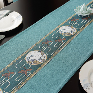 Henggang nouveau tissu chinois longue nappe <span class=keywords><strong>de</strong></span> thé élégant <span class=keywords><strong>chemin</strong></span> <span class=keywords><strong>de</strong></span> <span class=keywords><strong>Table</strong></span> Zen et tissu <span class=keywords><strong>de</strong></span> coussin pour la maison à manger <span class=keywords><strong>Table</strong></span> à thé - Product Image 4