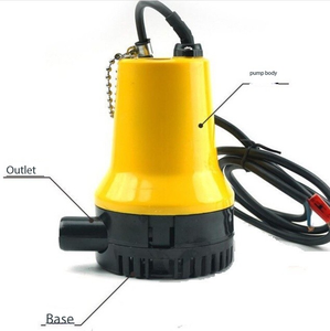 Bomba sumergible DC 12V/24V DC Bomba amarilla pequeña alimentada por energía solar Bomba inferior de cabina de lancha rápida - Product Image 4
