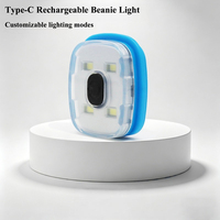 Módulo de Luz LED Recargable por USB, Extraíble, para Gorro de Punto, Cuatro LED, Carcasa de Plástico, Repuesto, para Camping, Senderismo, Correr